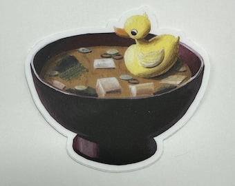 Miso Ducky Sticker!  Thick, durable vinyl protects your stickers from scratches, water & sunlight