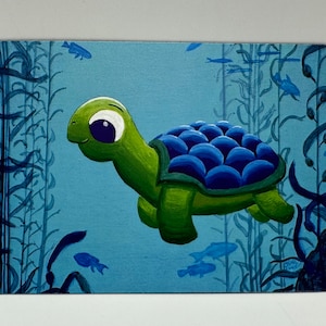 Magnet of a Sea Turtle in a Kelp forest.  Only 2 made!