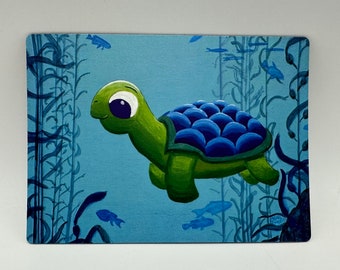 Magnet of a Sea Turtle in a Kelp forest.  Only 2 made!