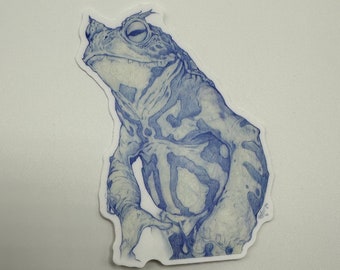 Toad blue pencil Sketch Sticker by Dela Longfish!  Thick, durable vinyl protects your stickers from scratches, water & sunlight