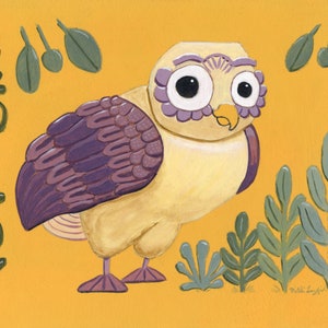 Athena’s owl from Greek mythology art print 5x7 inches