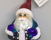 Christopher Radko Glasgow Santa Ornament, Mouth Blown Glass Ornament