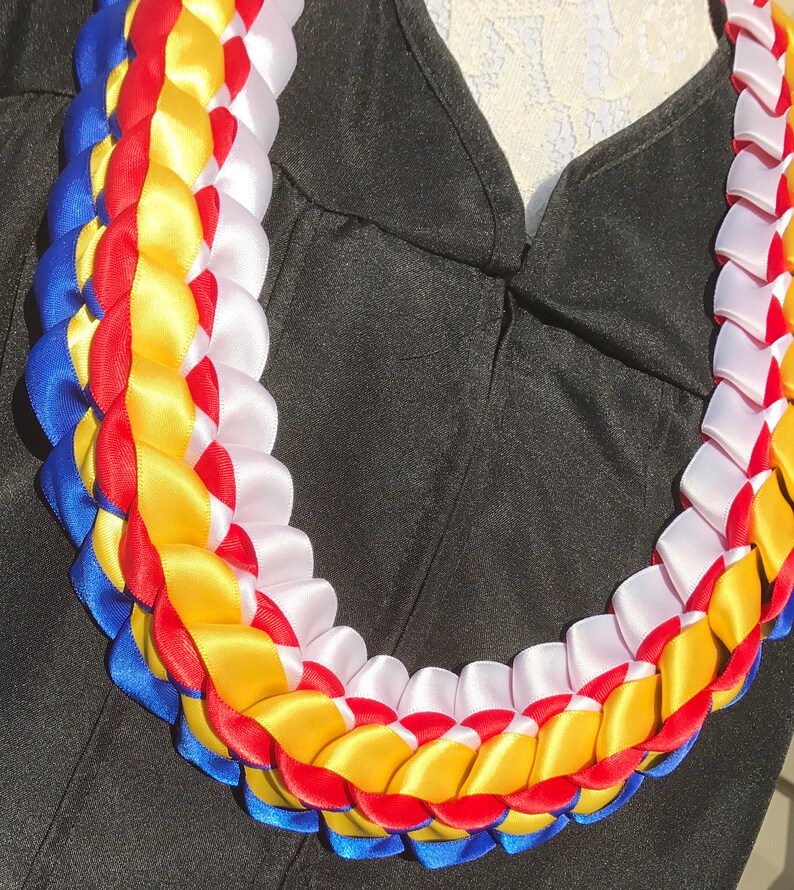 Graduation Lei Filipino Ribbon Lei Satin Ribbon Lei Hawaiian Etsy