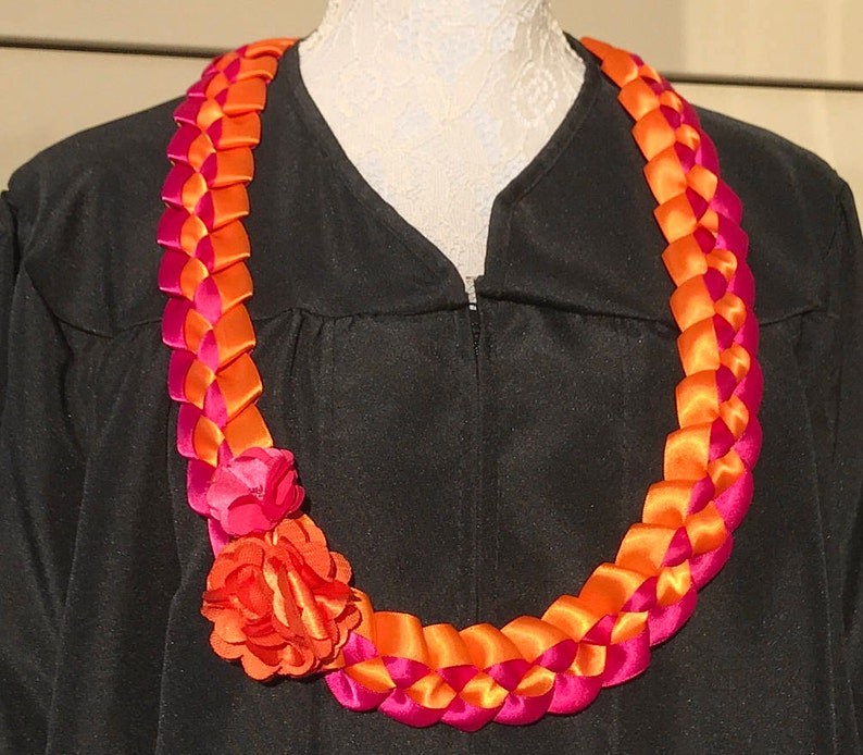 Graduation Lei VT Ribbon Lei Satin Ribbon Lei College Spirit Etsy