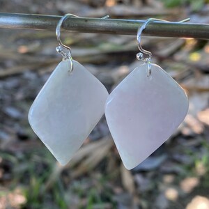 Lavender Grass Translucent Jade Burmese,Lavender Jadeite Jade (Untreated) Earrings Silver 925