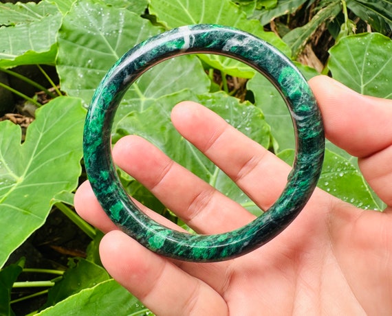 Buy 60 MM Kosmochlor Maw Sit Sit Jade albeit Jadeite Jade Burmese jade Burma Bangle Online in India Etsy