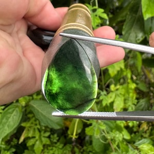 15.90 Carats  Black jade , Jadeite Burmese,Translucent Black Omphacite Jadeite Jade  (untreated )