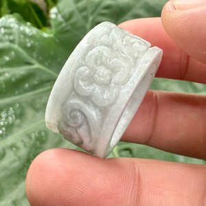 82.50 carats Vintage Natural Greens Jade ,Jadeite Jade Burmese Band Ring Size 11.5 us