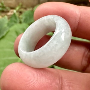 35.50 Carats Vintage Natural Light Lavender Jade ,Jadeite Jade Burmese Band Ring Size 7.5 us