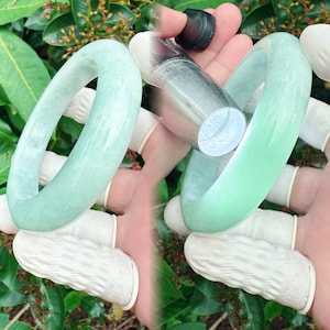 61.4 MM 448.20 Carats 13.8x10.5 MM  Type A Vintage Natural Green Jade Bangle,Jadeite Jade Burmese,green jadeite jade Burma,jade Burma bangle