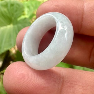 33.50 Carats Vintage Natural Light Lavender Jade ,Jadeite Jade Burmese Band Ring Size 7.5 us