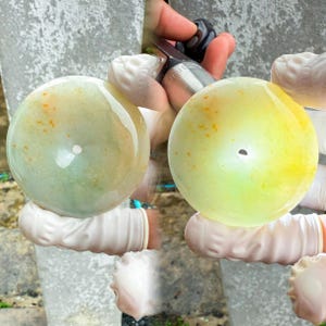 Burmese Yellow Jadeite Donut Pendant: 52.5mm Type A Jade