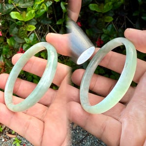 55 mm Type A Vintage Natural Green Jade Bangle,Jadeite Jade Burmese,green jadeite jade Burma,green jadeite bangle