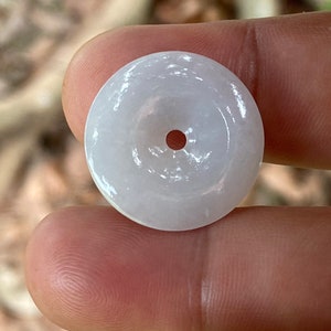 Lavender Type A Natural Jadeite Jade Burma Donut Pendant