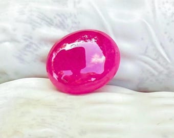 3.30 Carat Burmese Ruby Oval Cabochon – Pinkish Red Untreated Gemstone