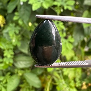 9.50 Carats Natural Black Jade Jadeite Translucent Burma (untreated )