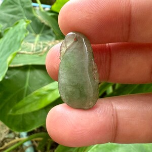 12.50 carats Type A Green Glass Jade Jadeite  Translucent Burma  Stone Pendant
