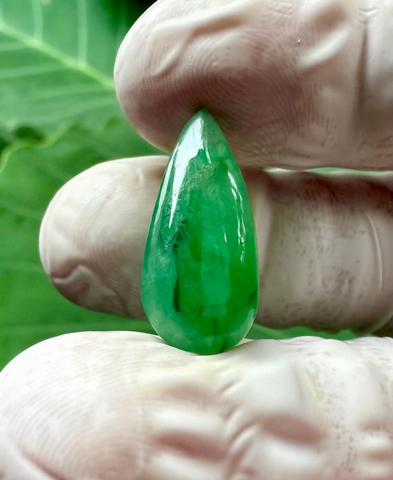 9.50 Carats Green Imperial Jadeite Jade type A Imperial Jadeite Burmese grade A Imperial Jadeite Burma translucent Imperial Green Jadeite Etsy