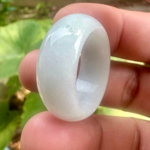 44.50 Carats Vintage Natural Light Lavender Jade ,Jadeite Jade Burmese Band Ring Size 12 us