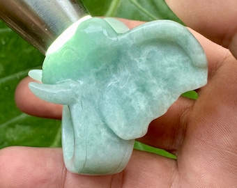 Vintage Natural Sky Jade ,Jadeite Jade Burmese Band Ring Size 9 us