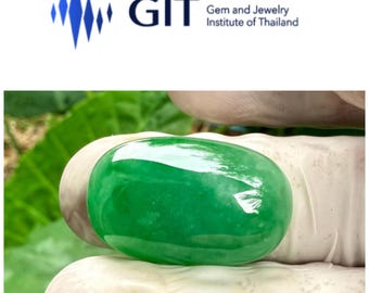 Certified GIT Report NO G A38896 Type A 38.84 Carats Green Certified GIT Report NO G A38896 Type A 38.84 Carats Green