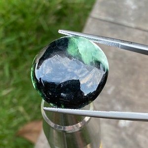 30.60 Carats Black Jade, Jadeite Burmese,Translucent Black Omphacite Jadeite Jade  (untreated )