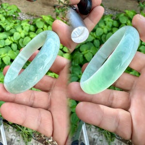 58.5 MM 210.50 Carats 13.8x6 MM  Type A Vintage Natural Green Jade Bangle,Jadeite Jade Burmese,green jadeite jade Burma,jade Burma bangle