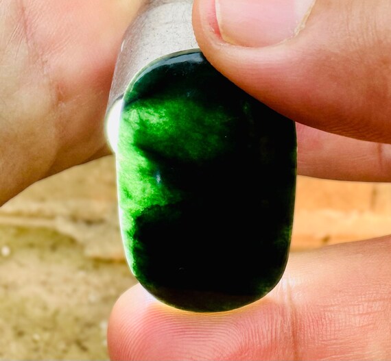 33.50 Carats Natural Black Jade Jadeite Burmese Jadeite Jade
