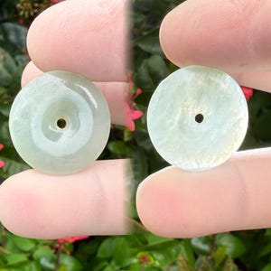 19.20 carats Type A Burma Icy Jadeite Jade,jade Translucent,Burma jade,pendant for gift  women lucky gift,jade jewelry Donut Pendant