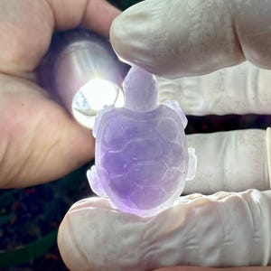 50.00 Carats Type A Lavender Grass Translucent Jade Burmese Vintage carving pendant,Lavender Jadeite Jade carved turtle Pendant