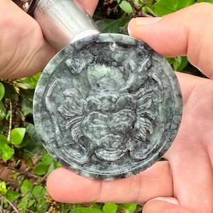 348.50 Carats Natural Carving Black Jade, Jadeite Burmese,Translucent Black Omphacite Jadeite Jade  (untreated )