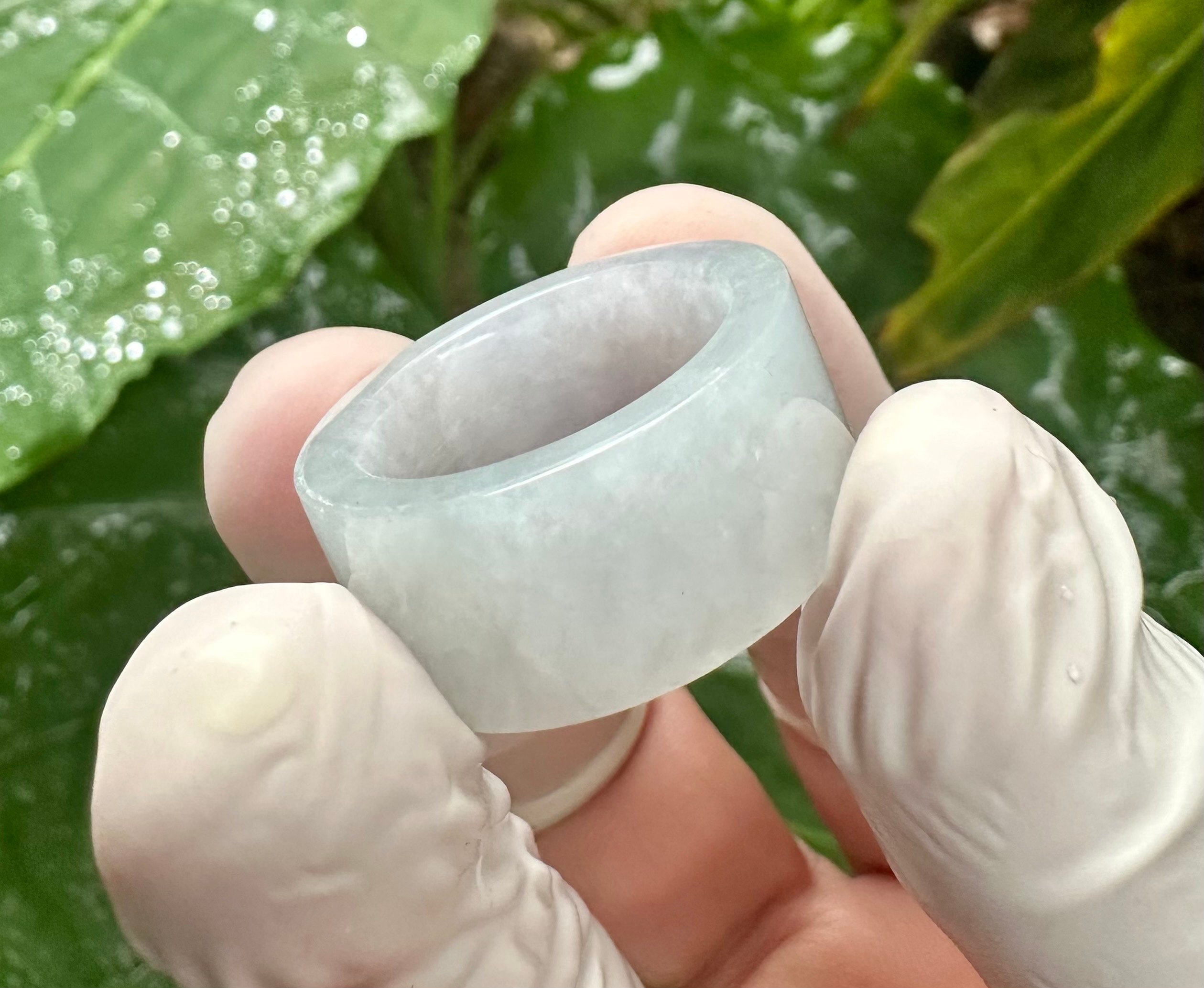 Anello di giada, argento sterling, vera pietra ovale giada imperiale, piccoli gioielli in pietra verde delicati, confortevole stile vintage - Italia