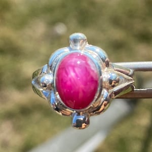 Burma Star Ruby Sapphire Silver Ring 925