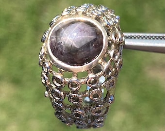 Natural Star Ruby Sapphire Silver Ring 925