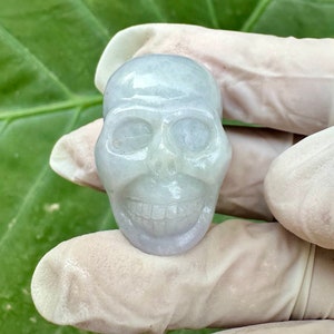 191.50 Carats Type A Carving skull Light Lavender Jade Jadeite  Translucent Burma (untreated )