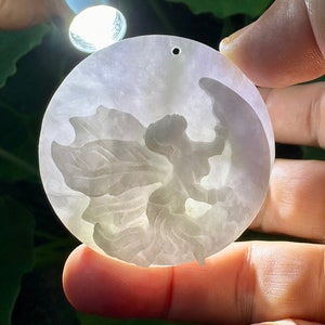 288.50 Carats Lavender Grass Translucent Jade Burmese Vintage carving pendant,Lavender Jadeite Jade carved