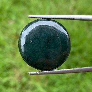 24.80 Carats Natural  Black Jade, Jadeite Burmese,Translucent Black Omphacite Jadeite Jade  (untreated )