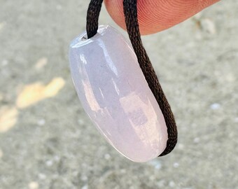 Lavender Jade Pendant: 63.50 Carat Burmese Jadeite Drop