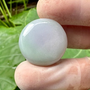 44.50 Carats Two Color Jade Lights Green and light Lavender Cabochon jade
