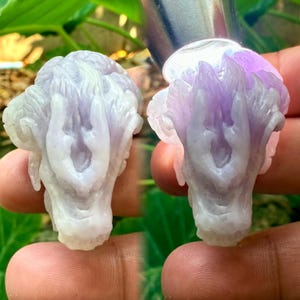 171.50 Carats Type A Lavender Translucent Jade Burmese Dragon carving pendant,Lavender Jadeite Jade carved,lavender jade pendant