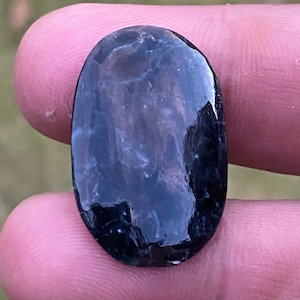15.50 Carats Natural  Black Jade, Jadeite Burmese,Translucent Black Omphacite Jadeite Jade  (untreated )