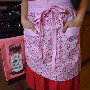 Pink Hearts and Arrows Apron