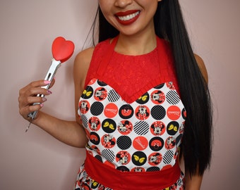 Red Minnie Mouse Apron