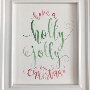 Christmas Printable - Holly Jolly Christmas Print, Christmas Song Lyric ...