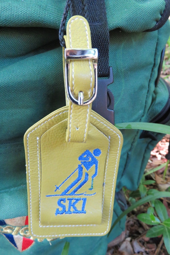 Skier Luggage Tag Etsy