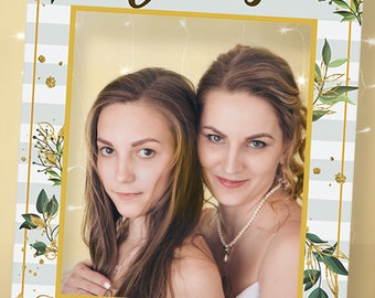 Instagram Frame Prop, Bridal Shower Ideas, Wedding Photo Frame, Bridal Shower Photo, Bridal Shower Prop, Photo Booth Frame, Tropical Design