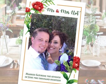 Red Flowers Photo Prop - Bridal Shower Photo Prop - Wedding Photo Prop - Rustic Wedding - Gold - Instagram Frame Prop - Instagram Photo Prop