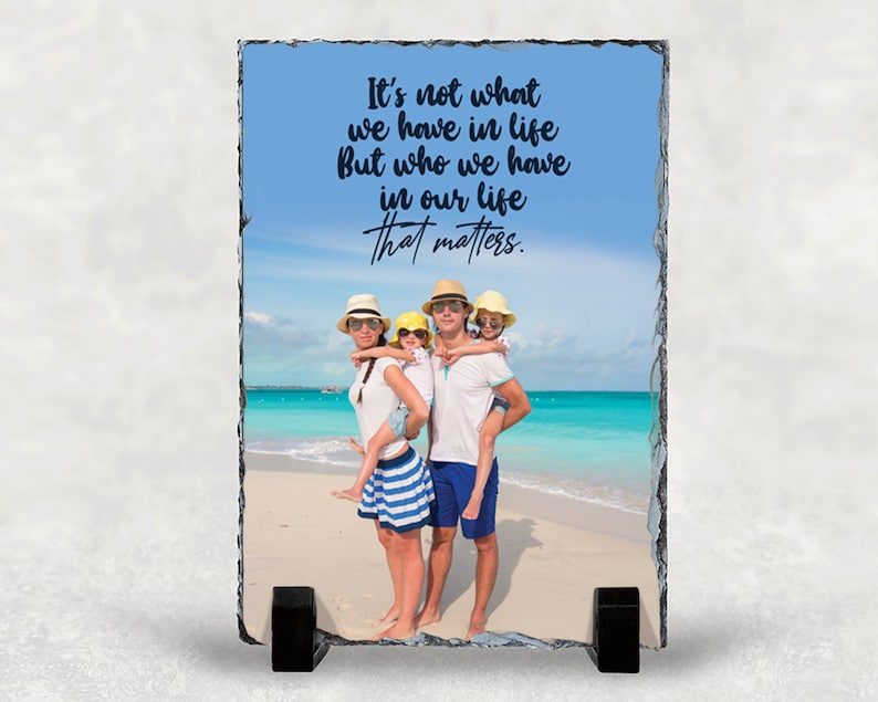 Slate Family Picture Family Gift Custom Print Family Quote Decal Family Frame Custom Gift Family Photo Gift Family Reunion Gifts