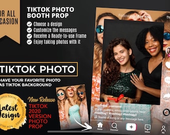 TikTok Photo Prop, fully printed and customized 18x24" 24x36" 28x40" 36x36", Social Media Frame