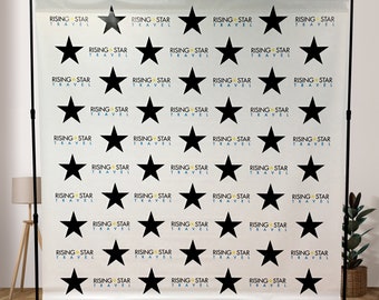 Banner de fondo personalizado de paso y repetición 8x8' con hardware - Photo Booth Red Carpet - Custom Backdrop - Banner Stand - Photo Booth Backdrop